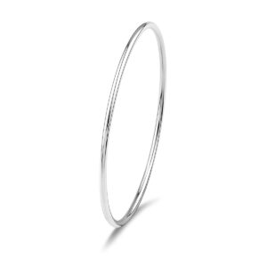 Merdia 925 Sterling Silver Bangle Bracelet Stackable Bangles for Women/Girls | Polished Bangle Bracelets for Women | 925 Sterling Silver Bracelets for Women | Dainty Bracelets for Her