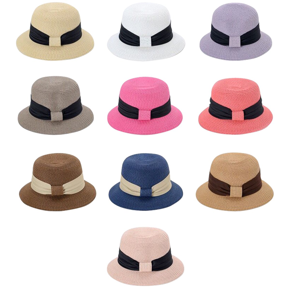 Lanzom Sun Hats for Women Wide Brim Straw Hat Summer Beach Hat Foldable Packable Cap for Travel Outdoor (A-Khaki)