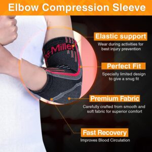 Doc Miller - Compression Elbow Brace: Support for Tendonitis, Bursitis, Tennis, Arthritis, Workouts - Elbow Sleeves for Men & Women, Joint Pain, Enhance Fitness, Pain Relief, 2 Packs, Pink, Medium