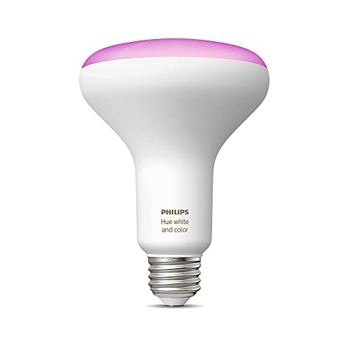 Philips Hue 468942 Single Premium BR30 Smart Bulb Downlight for 5-6 inch recessed cans, 16 million colors (Hue Hub Required, Works with Alexa), Old Version, White and Color Ambiance