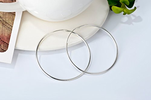 Hoop Earrings for Women Sterling Silver Circle Endless Big Earrings Hoops Jewelry,Fashion Gold Hoop Earring,Daimeter 50mm Christmas Gifts for Women