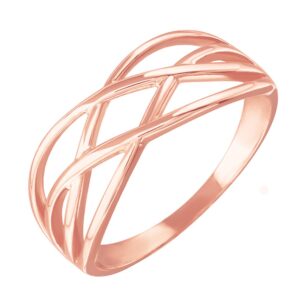 10k rose gold woven celtic knot band style ring - size 9-3/4