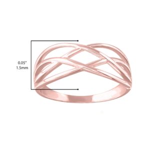 10k Rose Gold Woven Celtic Knot Band Style Ring - Size 9-3/4