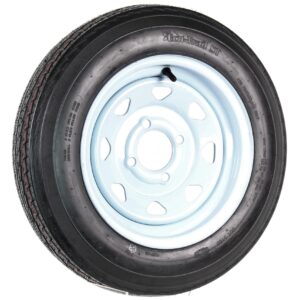 eCustomrim 2-Pack Trailer Tire On Rim 4.80-12 12 in. Load C 4 Lug White Spoke Wheel - 2 Year Warranty w/Free Roadside