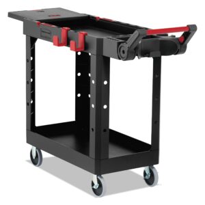 rubbermaid commercial products heavy duty adaptable utility cart, black, small, 46h x 36w, service cart