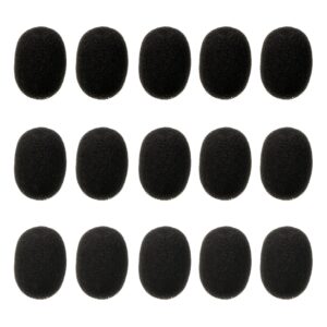 eboot 15 pack mini size lapel headset foam microphone windscreens, foam microphone covers, black