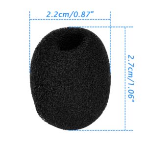 EBOOT 15 Pack Mini Size Lapel Headset Foam Microphone Windscreens, Foam Microphone Covers, Black