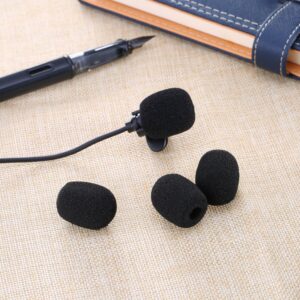 EBOOT 15 Pack Mini Size Lapel Headset Foam Microphone Windscreens, Foam Microphone Covers, Black