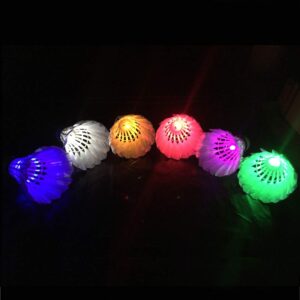 ZHENAN LED Badminton Shuttlecocks Dark Night Glow Birdies Lighting for Outdoor & Indoor Sports Activities (Feather_4pcs)