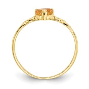 IceCarats 10K Yellow Gold Orange Citrine Heart Love Ring Gemstone Band November Birthstone Jewelry Size 7