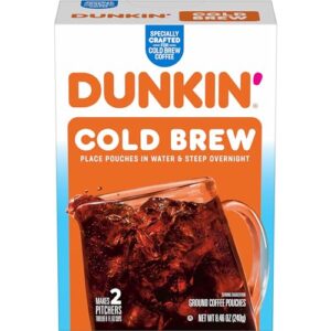 dunkin' cold brew ground coffee packs, 8.46 ounce (pack of 1)