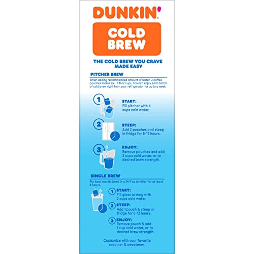 Dunkin' Cold Brew Ground Coffee Packs, 8.46 Ounce (Pack of 1)