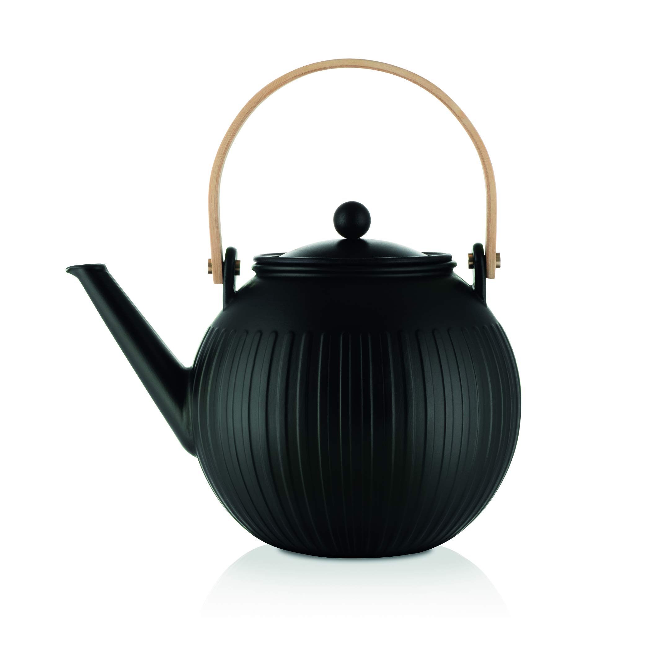 Bodum Douro Porcelain Tea Pot with Stainless Steel Infuser, 51 Ounce, Matte Black