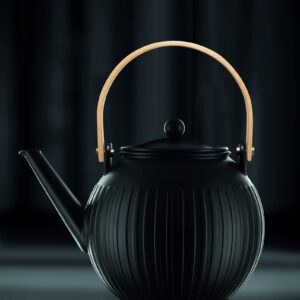 Bodum Douro Porcelain Tea Pot with Stainless Steel Infuser, 51 Ounce, Matte Black