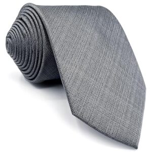 shlax&wing solid color grey mens neckties silk ties business classic 57.5 inches