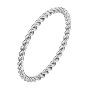 inreng women's stainless steel 1.1mm twisted french rope thin wedding ring silver size 8