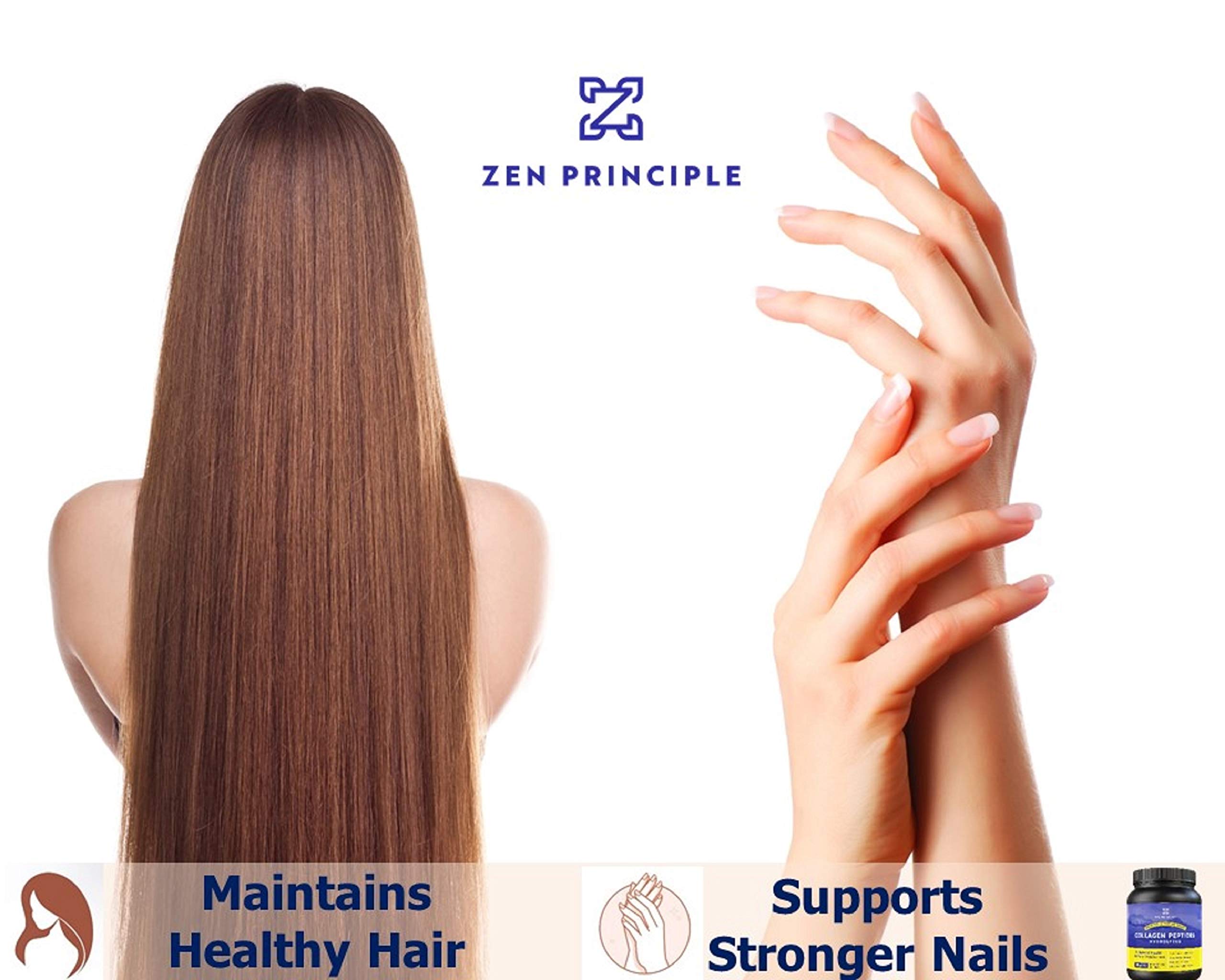 Zen Principle Grass-Fed Collagen Peptides 1.5 lb. Anti-Aging Hydrolyzed Protein Powder for Healthy Hair, Skin, Joints & Nails. Paleo and Keto Friendly, GMO and Gluten Free, Pasture-Raised Bovine.