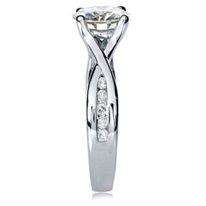 Kobelli Forever One (D-F) Moissanite Twist Engagement Ring 1 1/5 CTW in 14k White Gold, Size 5.5, White Gold