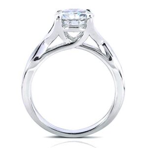 Kobelli Forever One (D-F) Moissanite Twist Engagement Ring 1 1/5 CTW in 14k White Gold, Size 5.5, White Gold