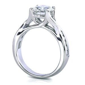 Kobelli Forever One (D-F) Moissanite Twist Engagement Ring 1 1/5 CTW in 14k White Gold, Size 5.5, White Gold