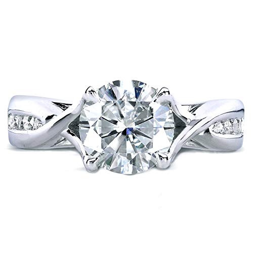 Kobelli Forever One (D-F) Moissanite Twist Engagement Ring 1 1/5 CTW in 14k White Gold, Size 5.5, White Gold