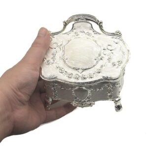 AVESON Luxury Vintage Metal Alloy Jewelry Box Ring Trinket Case Christmas Birthday Gift, Large