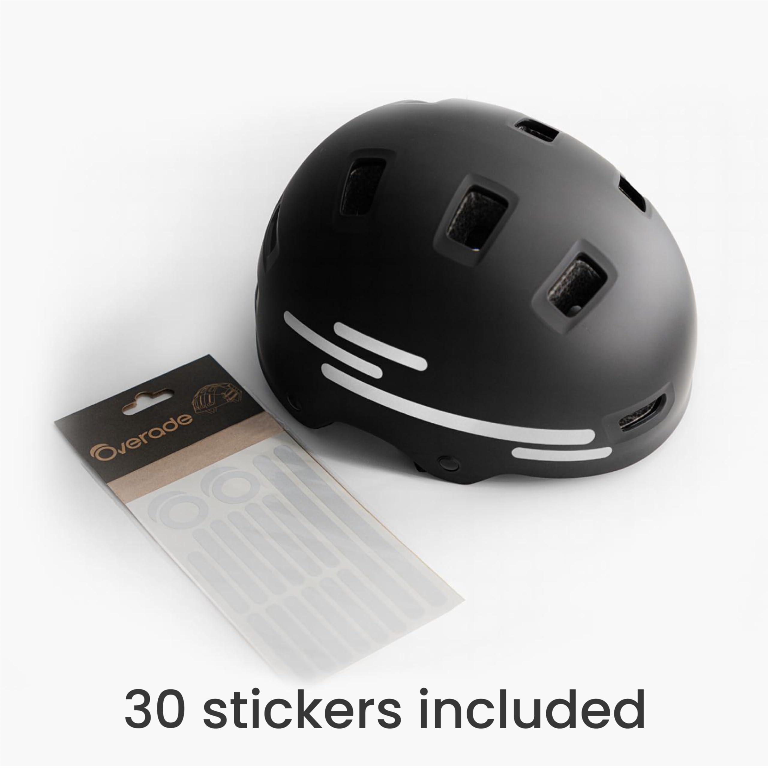 Overade - Waterproof reflective stickers - High visibility 3M - High-performance bonding. Very long-lasting. Can be stuck on all helmets, bikes, motorbikes and scooters (Classic)