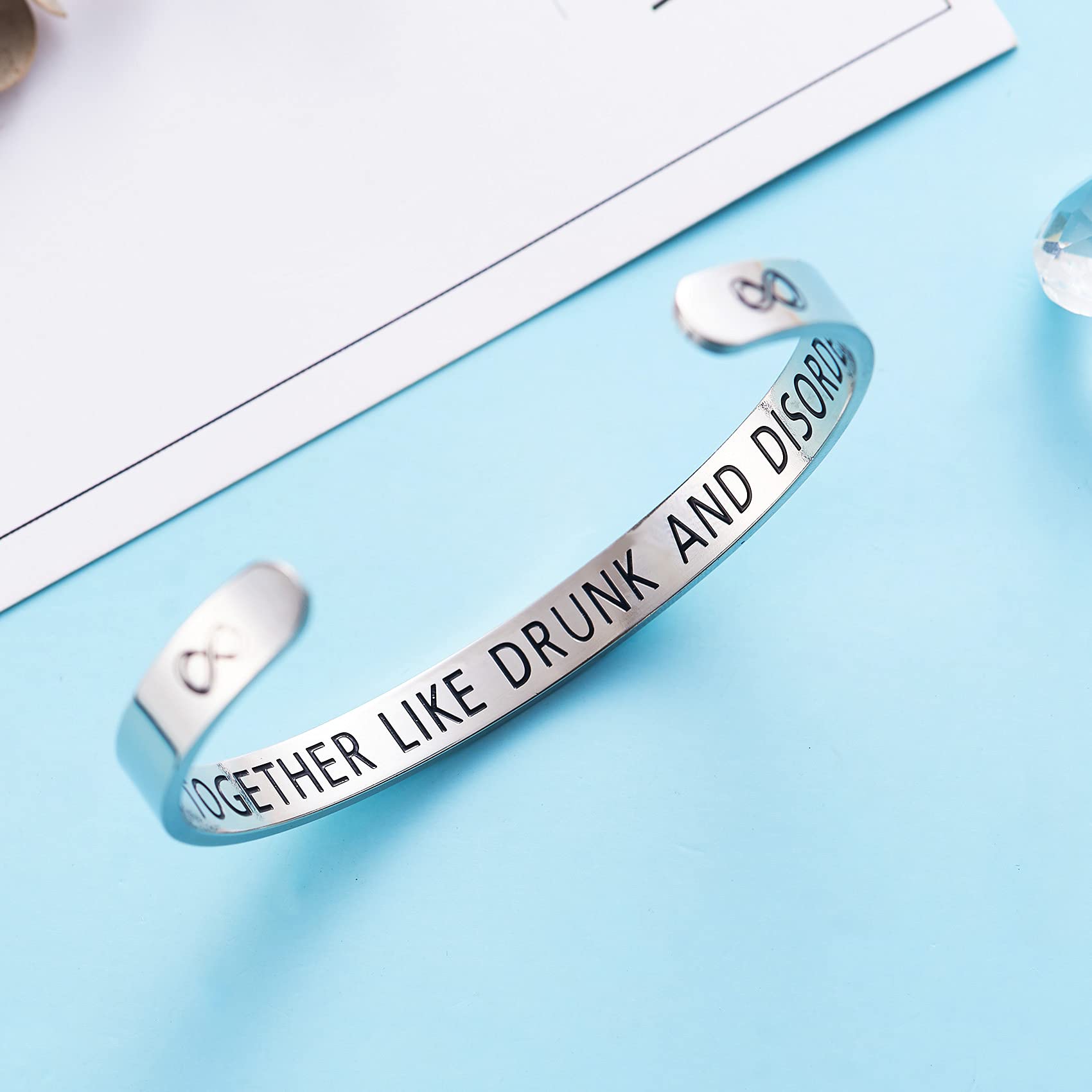 Funny Bracelets We Go Together Like Drunk And Disorderly Gifts For Alcohol Lovers Friendship Gag Gift Cute Cuff Bracelet For BFF Women Jewelry