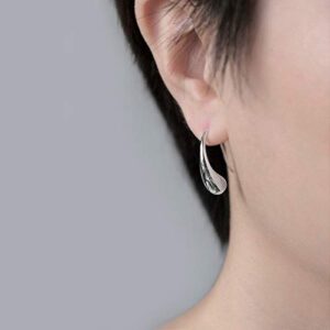 Women Fashion Teardrop Back Earrings,Small Sterling Sliver Plated Classic Dangle Hoop Earring Thread Drop Earrings