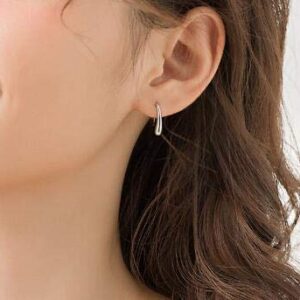 Women Fashion Teardrop Back Earrings,Small Sterling Sliver Plated Classic Dangle Hoop Earring Thread Drop Earrings