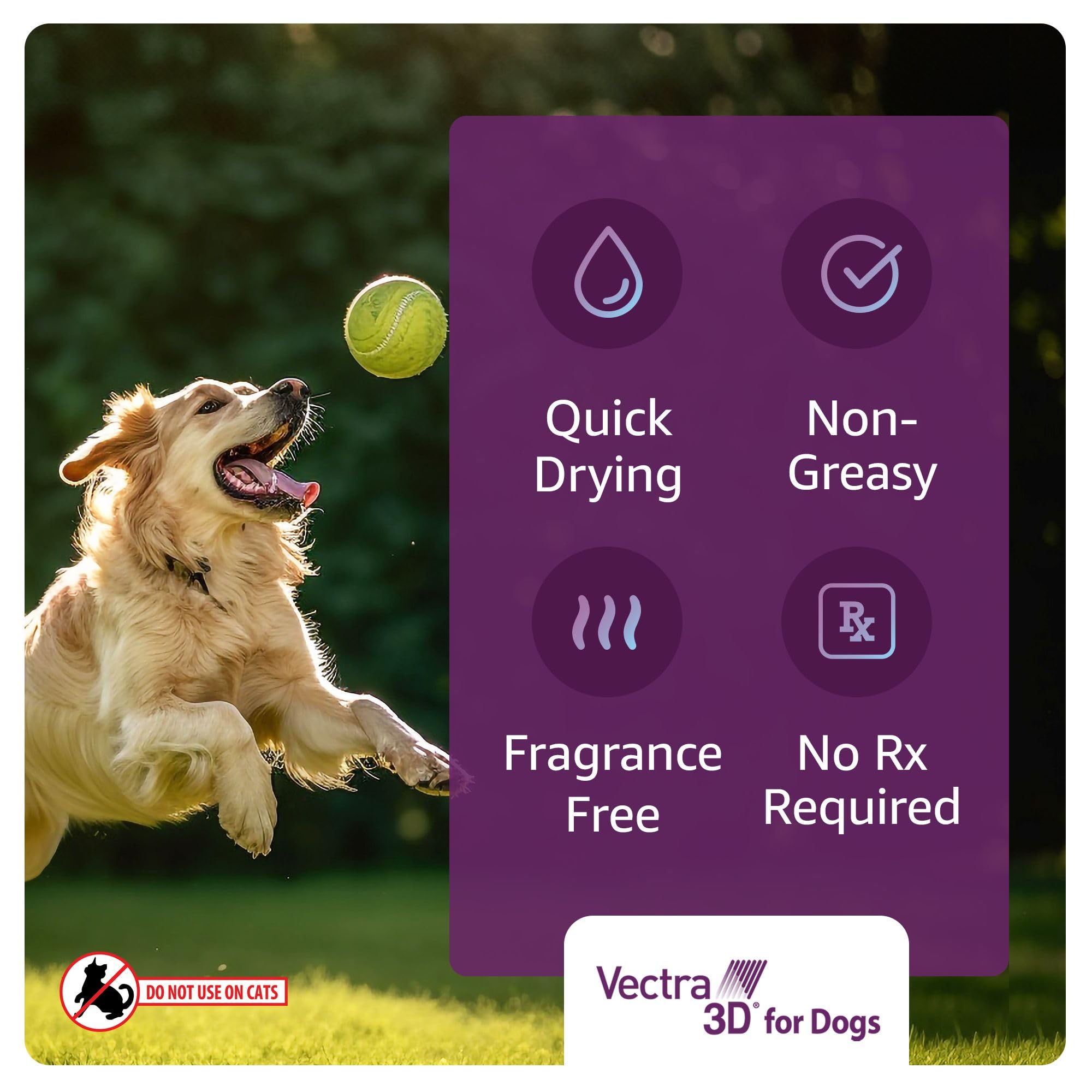 Vectra 3D for Dogs Flea, Tick & Mosquito Treatment & Prevention for Large Dogs (56 to 95 lbs) , 6 month supply