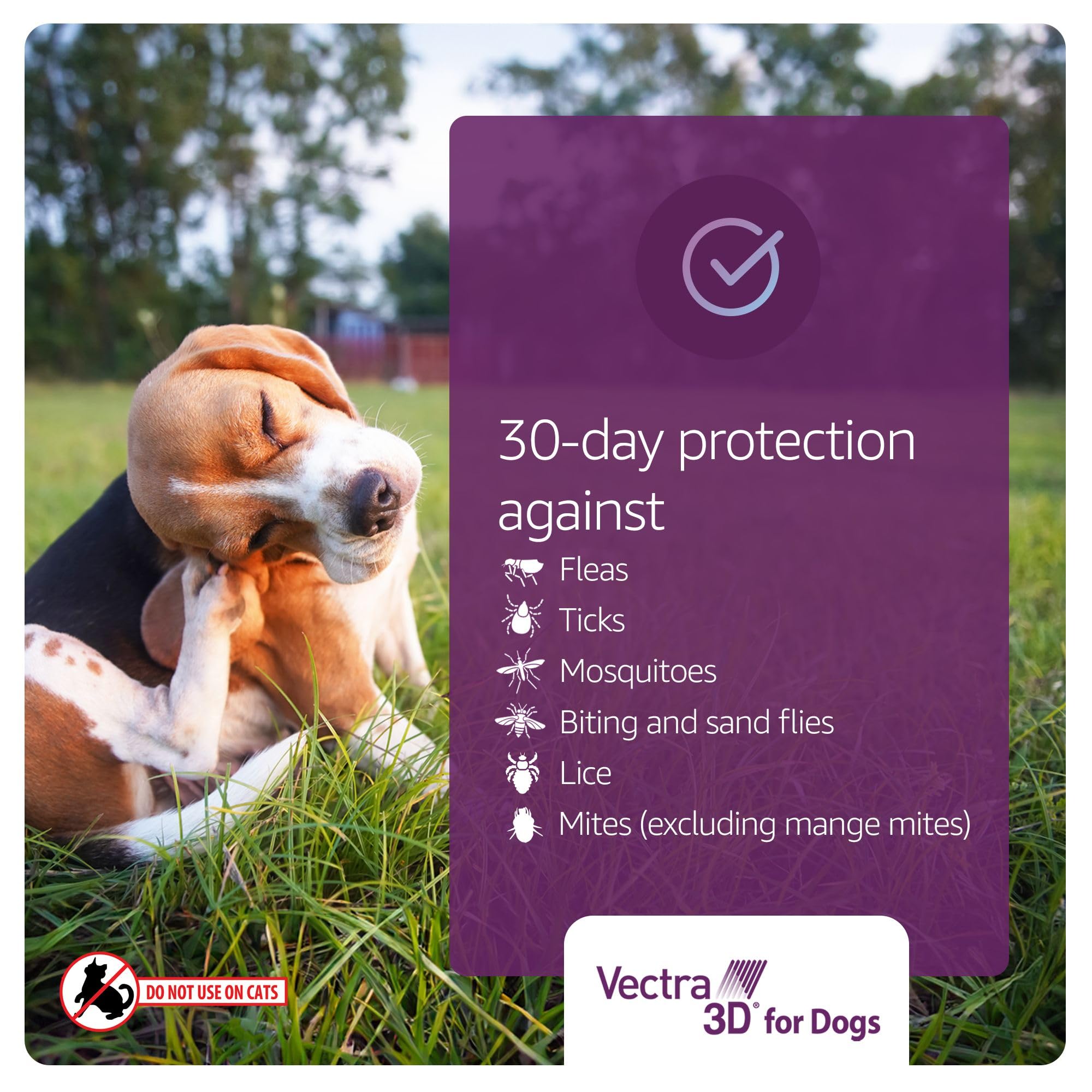 Vectra 3D for Dogs Flea, Tick & Mosquito Treatment & Prevention for Large Dogs (56 to 95 lbs) , 6 month supply