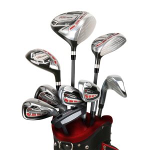 powerbilt pro power complete golf set for men with stand bag, left hand