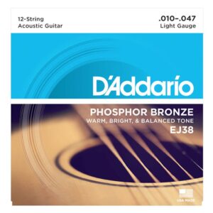 D'addario EJ38 12-String Phosphor Bronze Light 10-47 3-Pack