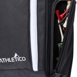 Athletico Golf Shoe Bag - Zippered Shoe Carrier Bags With Ventilation & Outside Pocket for Socks, Tees, etc. Perfect Storage (Black)