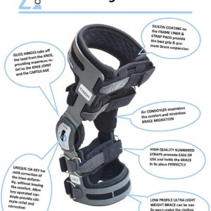 Z1 K4 OsteoAlign Hinged Knee Brace - Knee Support for ACL, MCL, Ligament Sports Injuries, Arthritis (OA), Meniscus Tear, Relief from Knee Joint Pain with Side Stabilizers for Men & Women Size (XL)