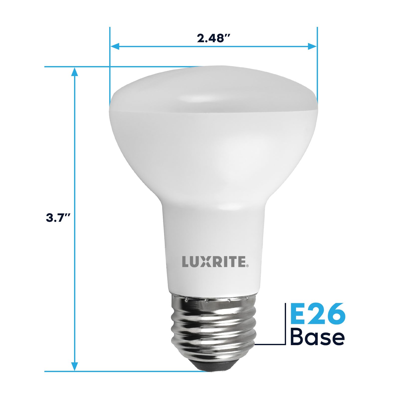 LUXRITE BR20 LED Bulb, 45W Equivalent, 3500K Natural White, Dimmable, 460 Lumens, R20 LED Flood Light Bulb 6.5W, Energy Star, Damp Rated, E26 Base, Perfect for Recessed and Track Lighting (6 Pack)