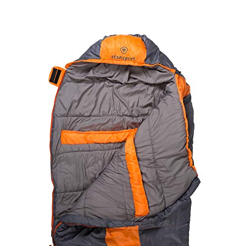 Stansport Glacier Mummy Sleeping Bag 3.1 LB, orange, 86" l x 34" w