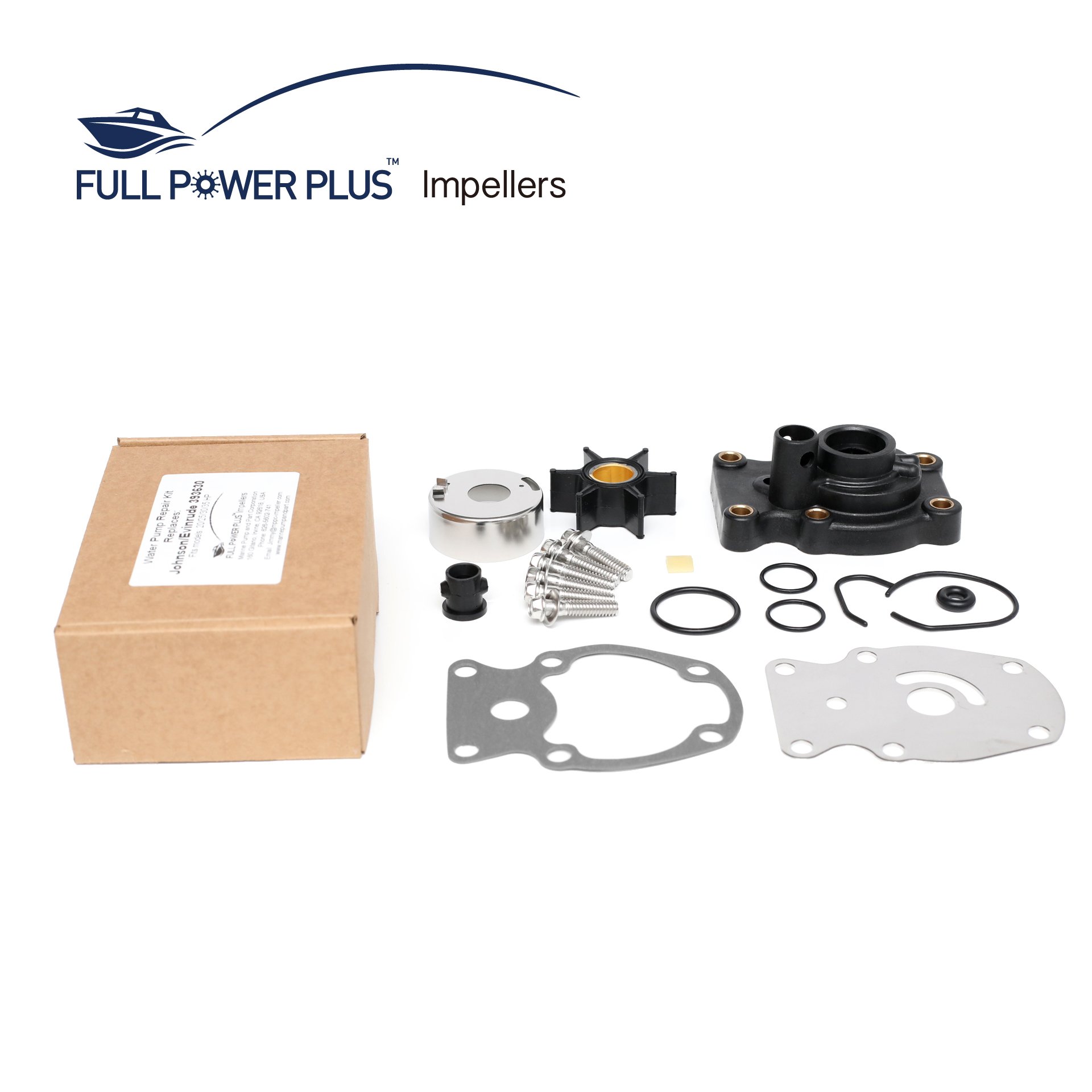 Johnson Evinrude OMC Water Pump Kit With Housing Replacement （1980-UP）20 25 30 35HP Sierra 18-3382 393630 0393630 Outboard Motor Parts