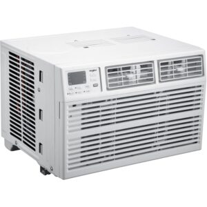 whirlpool 10,000 btu window air conditioner and dehumidifier, 115v, window ac unit for medium rooms up to 450 sq. ft., apartment, or bedroom with remote control, white