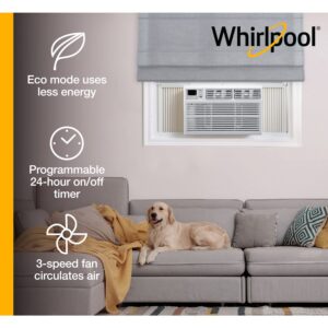 Whirlpool 10,000 BTU Window Air Conditioner and Dehumidifier, 115V, Window AC Unit for Medium Rooms up to 450 Sq. Ft., Apartment, or Bedroom with Remote Control, White