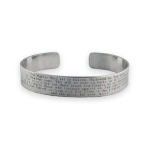 FashionJunkie4Life The Lord's Prayer Engraved Stainless Steel Cuff Bracelet