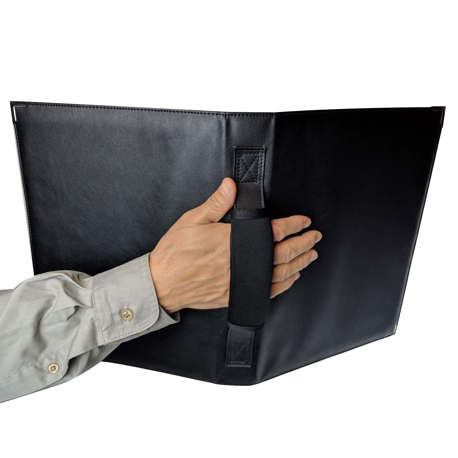 MSP Large Music Sheet Piano Folder 10" x 13.5" with Handle and 3 Rings Binder Large (220-Black) (Music Folder with Handle & Strap)