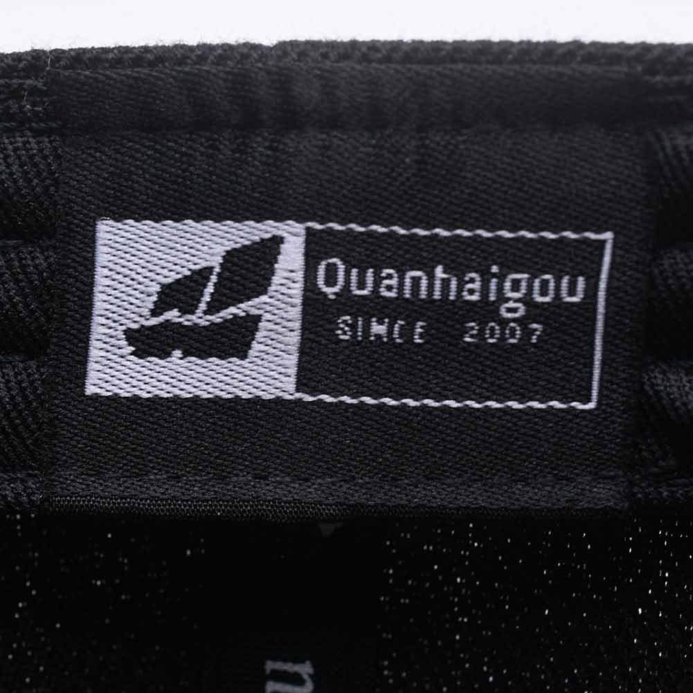 Quanhaigou Premium Floral Black White Rose Twill Adjustable Snapback Hat Hip-Hop Flat Peaked Baseball Caps