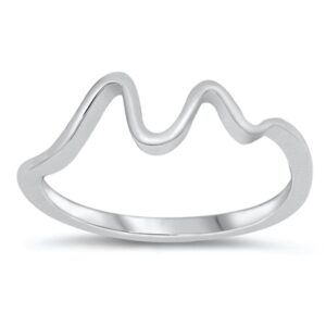 thin swirl wave ocean tide promise ring new .925 sterling silver band size 6