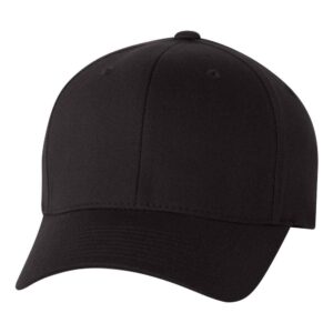 Flexfit 6277 Wooly Combed Twill Cap (Adult XXL (7 3/8" - 8"), Black)