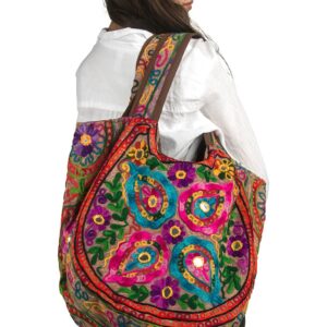 TribeAzure Brown Handmade Floral Shoulder Bag Women Fashion Handbag Tote Casual Summer Spring Top Handle