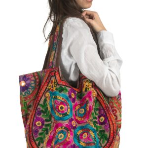 TribeAzure Brown Handmade Floral Shoulder Bag Women Fashion Handbag Tote Casual Summer Spring Top Handle