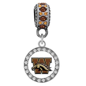 western michigan university crystal charm fits most bracelet lines including pandora, cham ilia, troll, biagi, zable, kera, personality, and more …