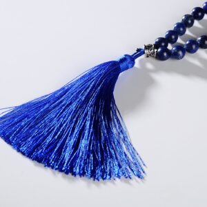 malahill mala Beads Necklace for Women Man, mala Bracelet, Prayer Beads Necklace, Lapis Lazuli Tassel Necklace